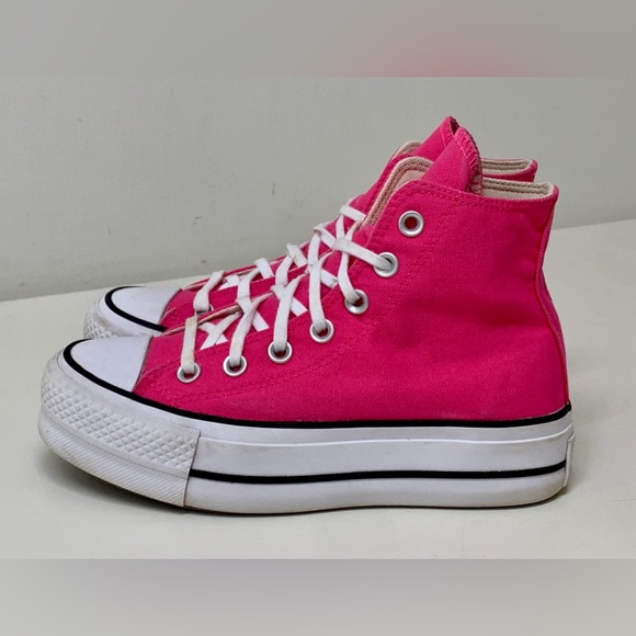 Women’s 5 Converse Chuck Taylor High Top Double Stacked Platform Sneakers Shoes - Picture 4 of 16